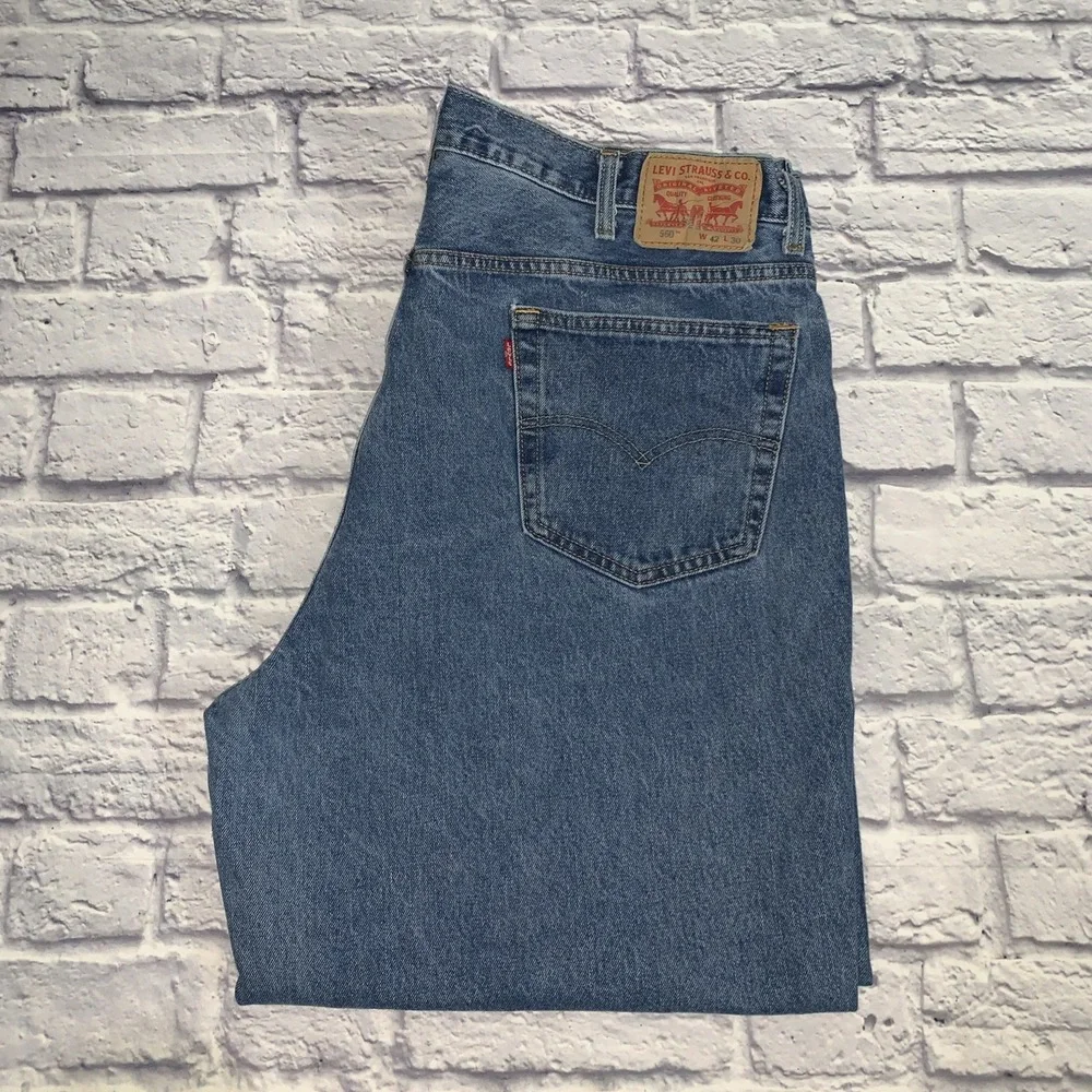Levi's 560 Jeans Men's 42x30 Loose Comfort Fit Tapered Blue Denim